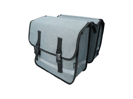 Dresco dubbele fietstas 36 liter spatwaterdicht grijs