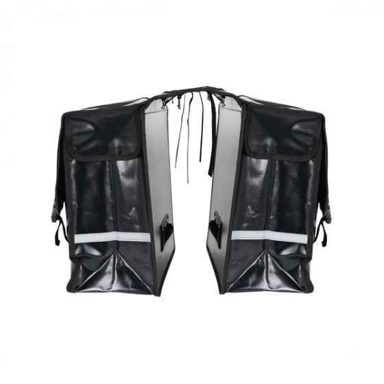 Load image into Gallery viewer, Dresco Dubbele fietstas Transporter 50 liter bisonyl zwart
