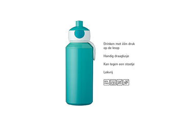Mepal pop-up drinkfles campus - 400 ml - sluit goed af - drinkbeker voor kinderen - spiderman