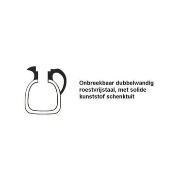 Cater-profi isoleerkan rvs 1l met zwarte schroefdop thermoskan thermosfles
