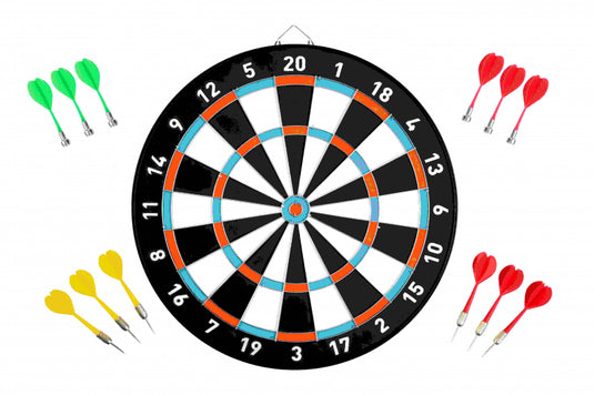 Angeltoys dubbelzijdig magnetisch papieren dartbord space thema