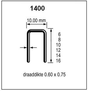 Dutack niet serie 1400 cnk 10mm doos 10 duizend - 5042009