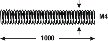Connex draadstang m4 1m vz - dy250700