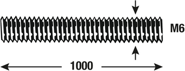 Connex draadstang m6 1m vz - dy250702