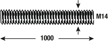Connex draadstang m14 1m vz - dy250713