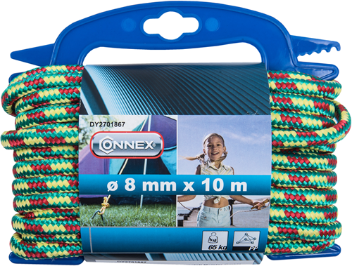 Connex pp touw 8mm 65kg gr+ge+r haspel 10m - dy2701867