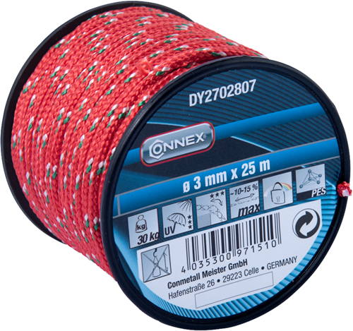 Load image into Gallery viewer, Connex pes touw rood 3mmx25m - dy2702807
