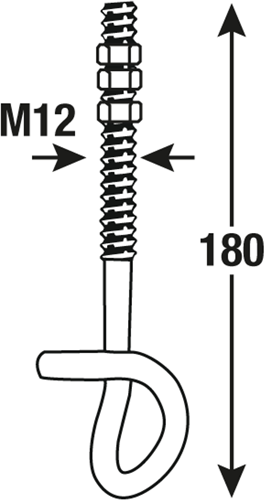Connex schommelhaak m12x180 2st vz - dy270544