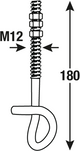 Connex schommelhaak m12x180 2st vz - dy270544