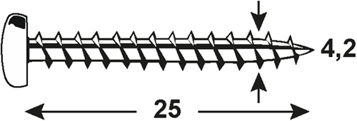 Connex plaatschroef pan 4.2x25 18st rvs-a4 - dy4824225