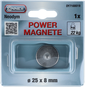 Connex magneet neodym d25mm m5-bout 22kg - dy7100019