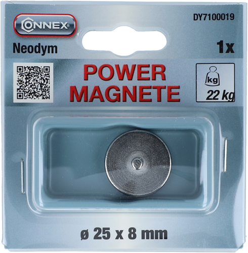 Afbeelding laden in galerijviewer, Connex magneet neodym d25mm m5-bout 22kg - dy7100019
