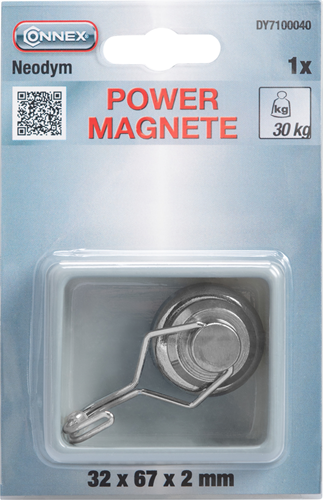 Load image into Gallery viewer, Connex magneet neodym haak 32mm 32kg 1st - dy7100040
