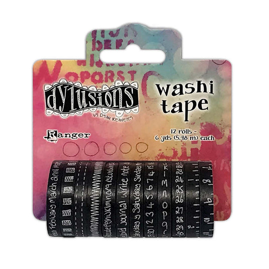 Ranger ink ranger • dylusions washi tape set black 3,5cm x 5,5m 12pieces
