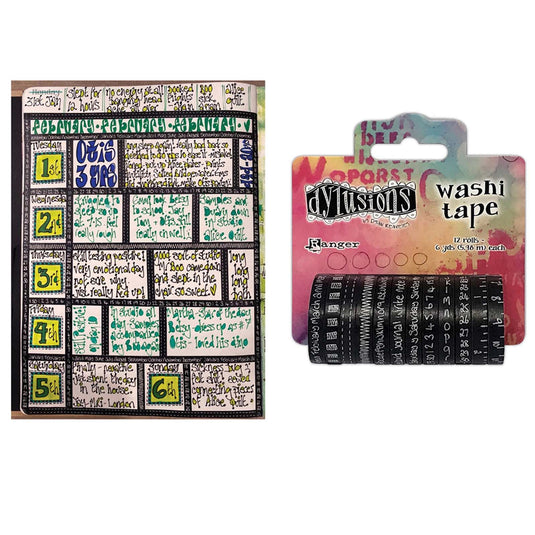 Ranger ink ranger • dylusions washi tape set black 3,5cm x 5,5m 12pieces