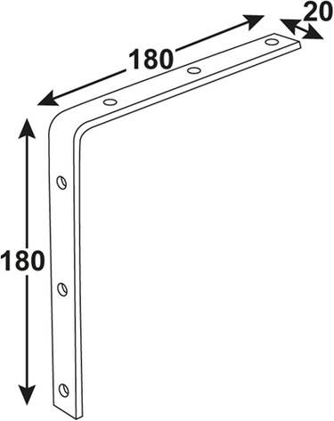Connex gebogen winkelhaak 180x180x20 bvz - dyb2003911