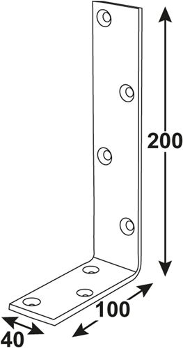 Load image into Gallery viewer, Connex gebogen winkelhaak 200x100x40 bvz - dyb2004011
