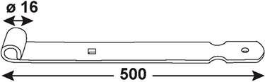 Connex luikscharnier 16x500 bvz - dyb2900111