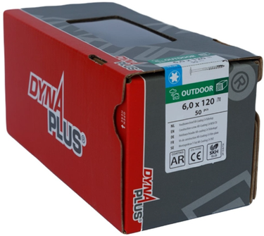 Dynaplus houtbouwschroef ar-bronze tellerkop deeldraad +snijpunt torx tx30 6.0x120 70 | 50 stuks - 0286.08.50801