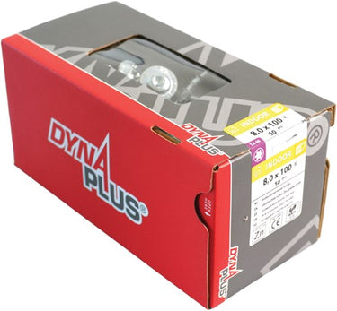 Dynaplus houtbouwschroef verzinkt tellerkop deeldraad +snijpunt torx tx40 8.0x120 70 | 50 stuks - 0286.01.62801