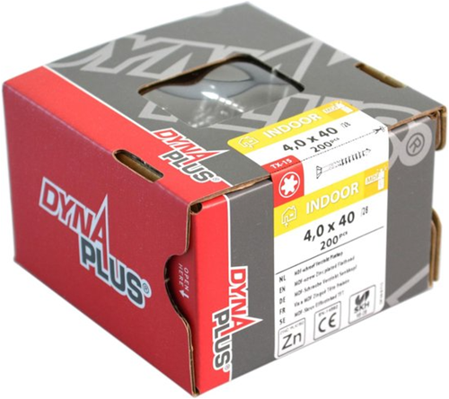 Chargez l'image dans la visionneuse de la galerie, Dynaplus mdf-schroef verzinkt platkop deeldraad-75° torx tx15 3.5x40 22 | 200 stuks - 0287.01.17601
