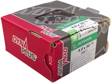 Dynaplus unischroef spaanplaatschroef ar-coating platkop deeldraad torx tx20 4.0x30 18 | 200 stuks - 0281.08.25202