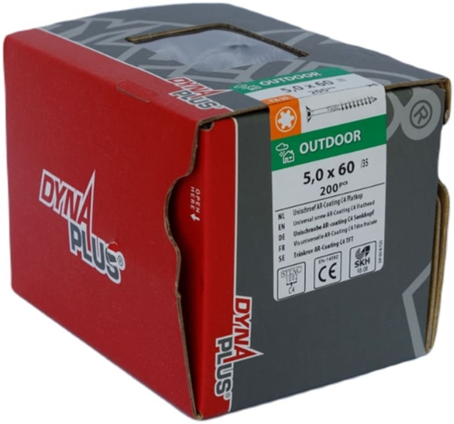 ギャラリービューアに画像をロードする, Dynaplus unischroef spaanplaatschroef ar-coating platkop deeldraad torx tx25 5.0x60 35 | 200 stuks - 0281.08.42001
