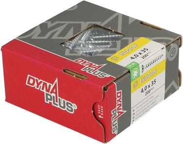 Dynaplus unischroef spaanplaatschroef verzinkt platkop voldraad torx tx20 4.0x35 | 200 stuks - 0281.01.25401