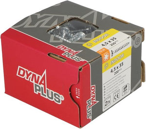 Dynaplus unischroef spaanplaatschroef verzinkt platkop voldraad torx tx25 4.5x35 | 200 stuks - 0281.01.33401