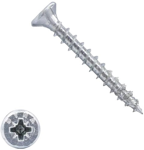 Dynaplus unischroef spaanplaatschroef vz (verzinkt) pk (platkop) pz2 4.5x40 | 200 stuks - 0280.01.33601