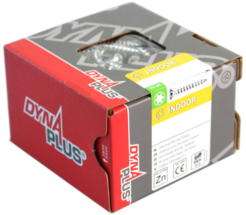 Cargue la imagen en el visor de la galería, Dynaplus unischroef spaanplaatschroef vz (verzinkt) pk (platkop) torx tx15 3.5x35 | 1000 stuks - 0281.01.17403
