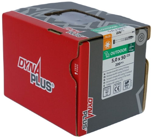 Cargue la imagen en el visor de la galería, Dynaplus vlonderschroef xtreme ar-bronze platkop-60° deeldraad +snijpunt torx tx25 5.0x50 25 | 200 stuks - 0283.08.41901
