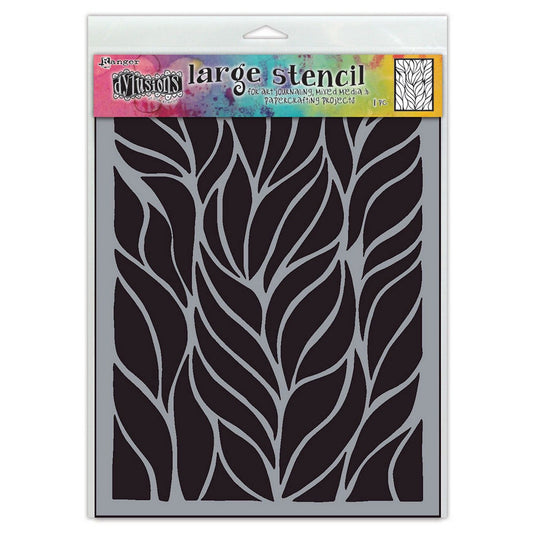 Ranger ink ranger • dylusions dyamond stencil large fronds of fun
