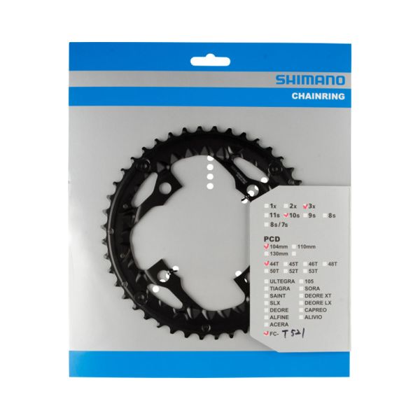 Load image into Gallery viewer, Shimano kettenblatt shim.chainring 44z 4l 104lk ks sw t521
