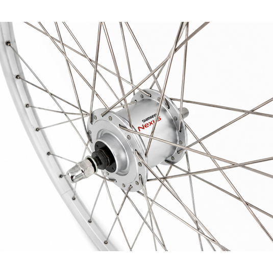 Shimano voorwiel 28 x 1 4'' aluminium zac 2000 velg - dh-c3000-3n naafdynamo - velgrem - zilver