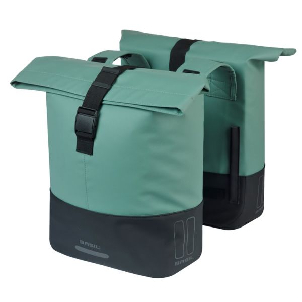 Load image into Gallery viewer, Basil b.v. tas basil cove dubbel groen zwart | 32l
