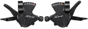 Shimano alivio rapidfire triggerset shifterset 3x9 speed derailleur mat zwart