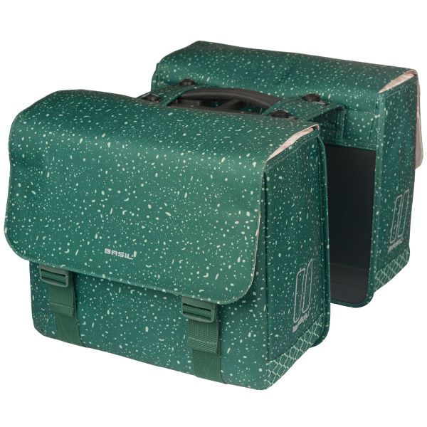 Load image into Gallery viewer, Basil dubbele fietstas flair mik 35 liter 15 x 35 x 31 cm (2x) - groen
