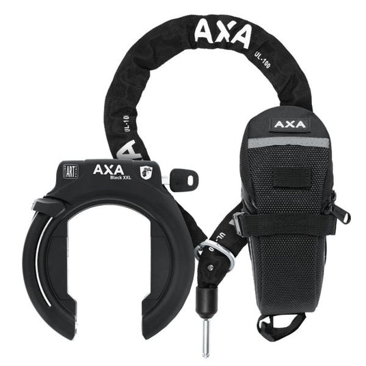 AXA xxl Zwart ringslot + Zadeltas + ULC100 ketting