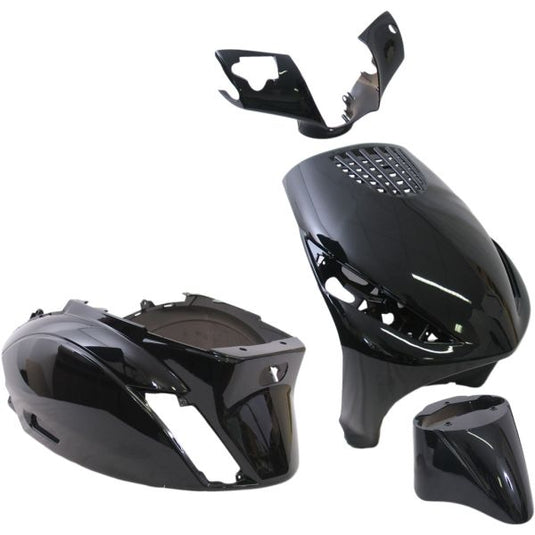 Edge plaatset 4-delig voor piaggio zip zip 2000 2t 4t vanaf bouwjaar 2000 - metallic zwart