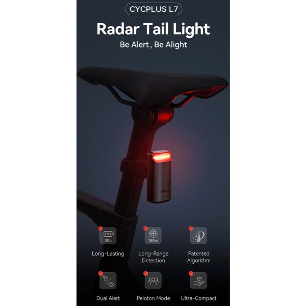 Laden Sie das Bild in Galerie -Viewer, Cycplus achterlicht l7 radar
