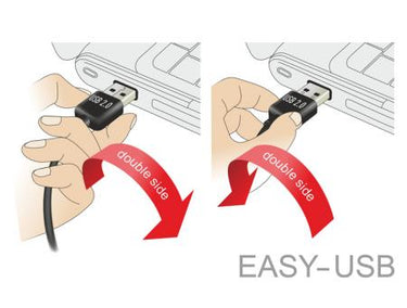 Delock easy-usb 2.0 m > hoek m kabel (zwart, 1 meter)