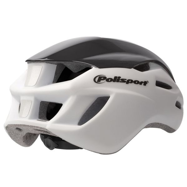 Load image into Gallery viewer, Polisport helm Aero Road mat wit glans zwart geel L 58-61cm
