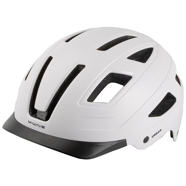 M-wave urban helm met licht maat m 55-58cm mat wit