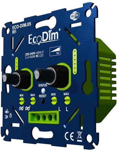 Chargez l'image dans la visionneuse de la galerie, Enzo eco led dimmer duo wifi 0-100w ecodim fase afsnijding - 4355419
