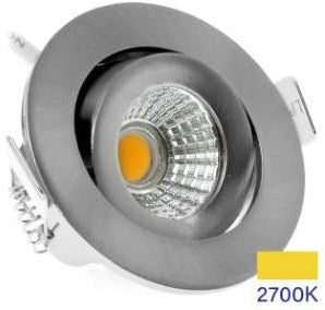 Laden Sie das Bild in Galerie -Viewer, Enzo ecodim led inbouwspot 5w 2700k 62mm 60gr rond verstelbaar geschuurd staal - led4840
