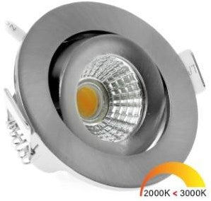 Chargez l'image dans la visionneuse de la galerie, Enzo ecodim led inbouwspot 5w dimtowarm 62mm 36gr rond verstelbaar geschuurd staal - led4740
