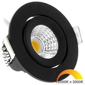 Chargez l'image dans la visionneuse de la galerie, Enzo ecodim led inbouwspot 5w dimtowarm 62mm 36gr rond verstelbaar zwart - led4735
