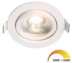 Cargue la imagen en el visor de la galería, Enzo ecodim led inbouwspot 5w dimtowarm 85mm 36gr rond verstelbaar wit - led4700
