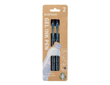 Econovo gelpennen - blauw en zwart - 0.7mm - 2 stuks